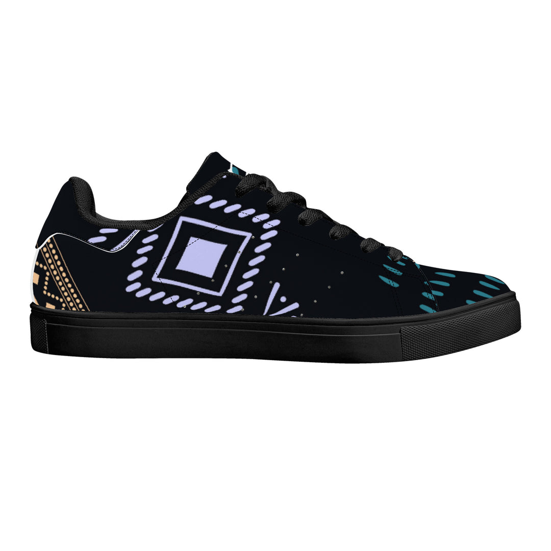 Tribal Ethnic Low Leather Sneakers
