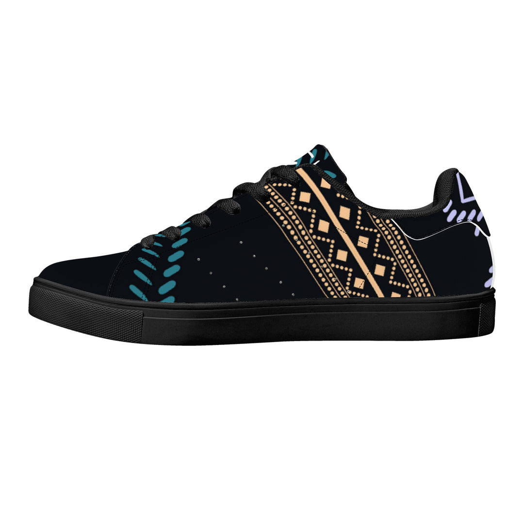 Tribal Ethnic Low Leather Sneakers