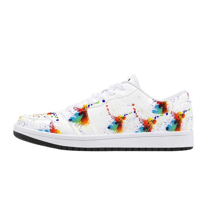 Fred Jo Low Leather Paint Splatter Sneakers - Fred jo Clothing