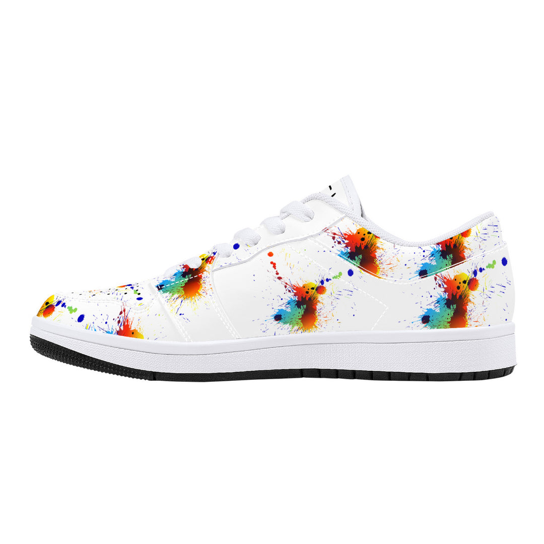 Fred Jo Low Leather Paint Splatter Sneakers - Fred jo Clothing