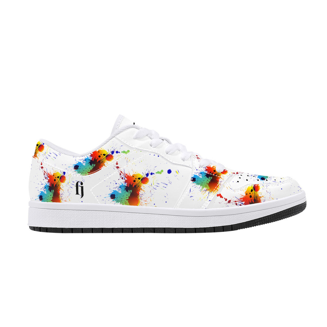 Fred Jo Low Leather Paint Splatter Sneakers - Fred jo Clothing