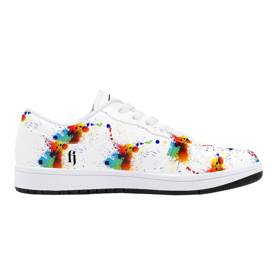 Fred Jo Low Leather Paint Splatter Sneakers - Fred jo Clothing