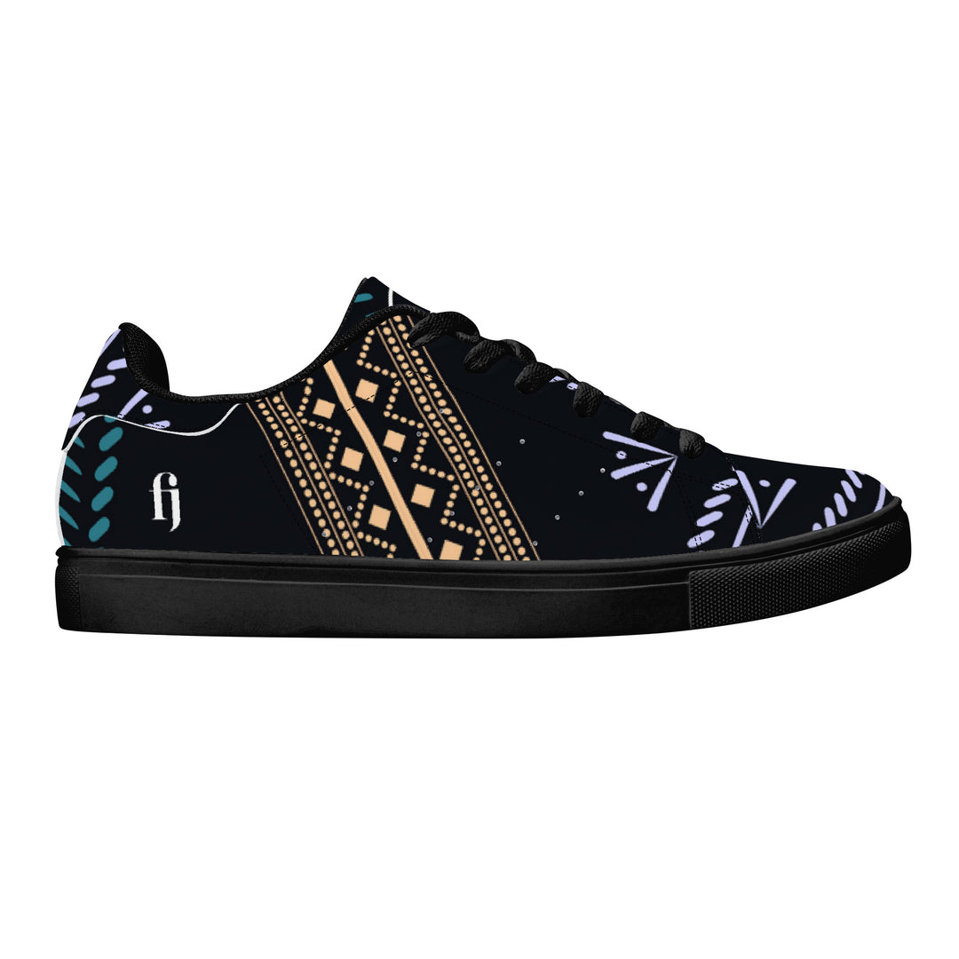 Tribal Ethnic Low Leather Sneakers
