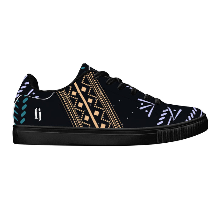 Tribal Ethnic Low Leather Sneakers