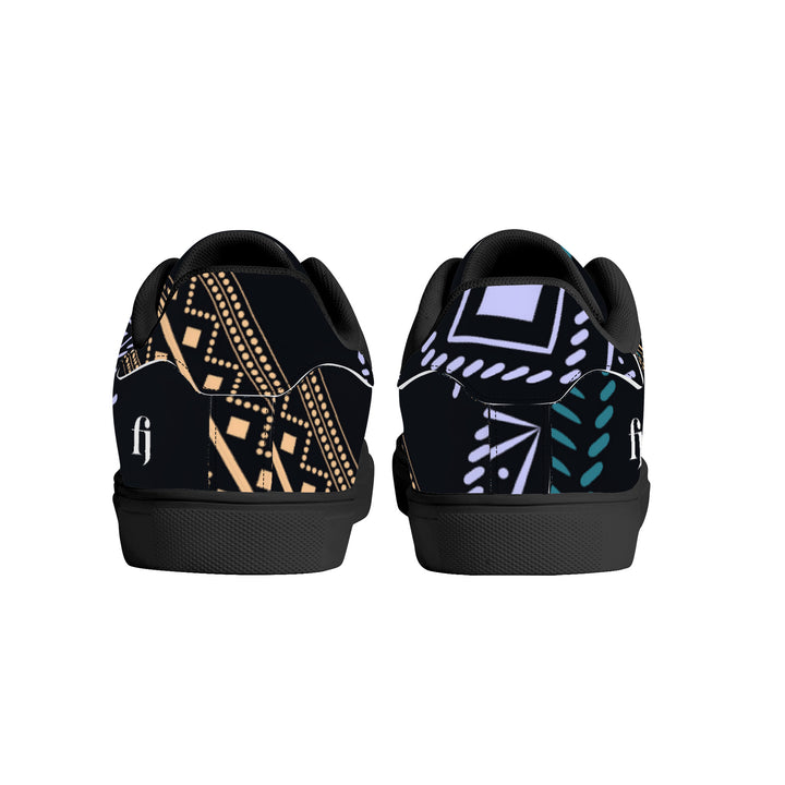 Tribal Ethnic Low Leather Sneakers