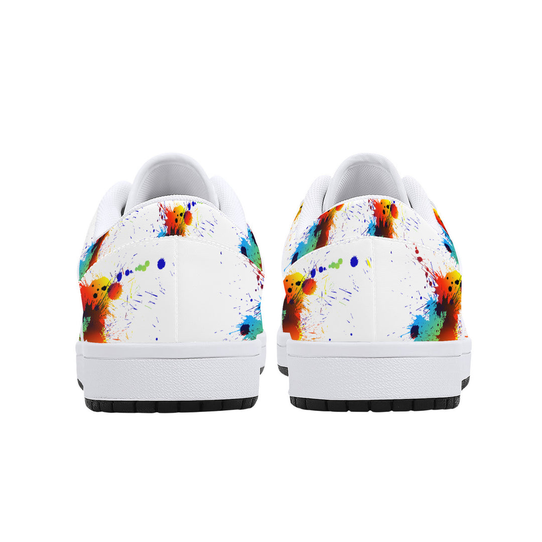 Fred Jo Low Leather Paint Splatter Sneakers - Fred jo Clothing
