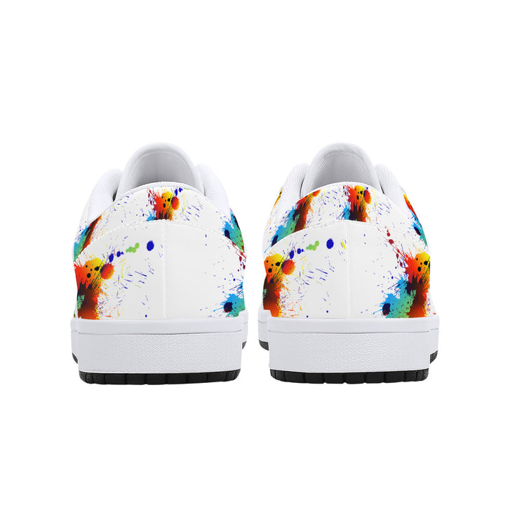 Fred Jo Low Leather Paint Splatter Sneakers - Fred jo Clothing