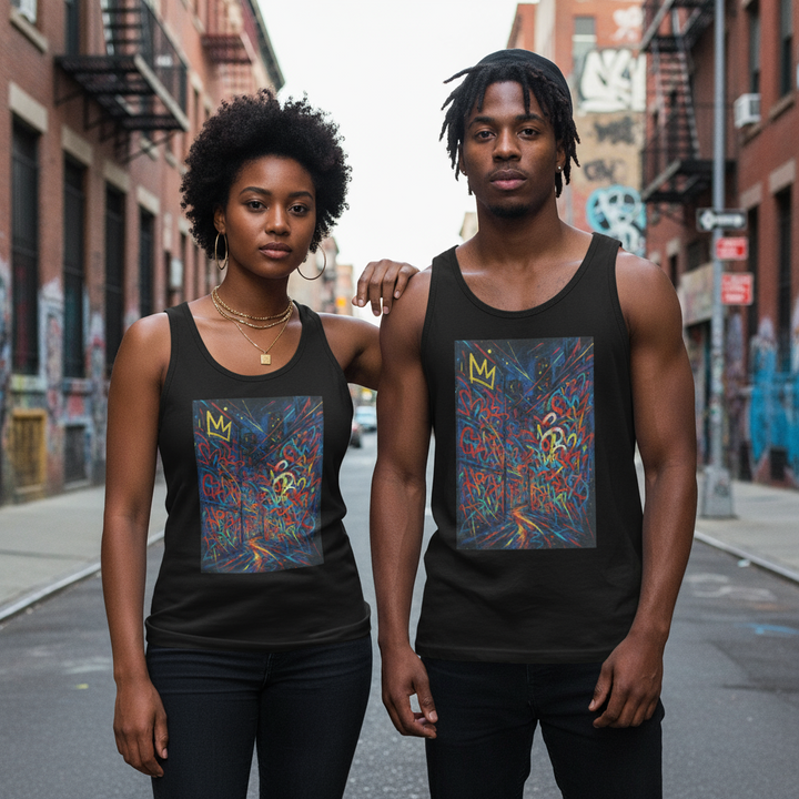 From Street to Galleries – Unisex Premium Cotton Tank Top Inspired by Basquiat