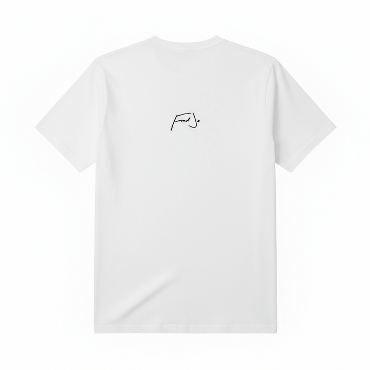 Fred Jo white Unisex organic cotton t-shirt