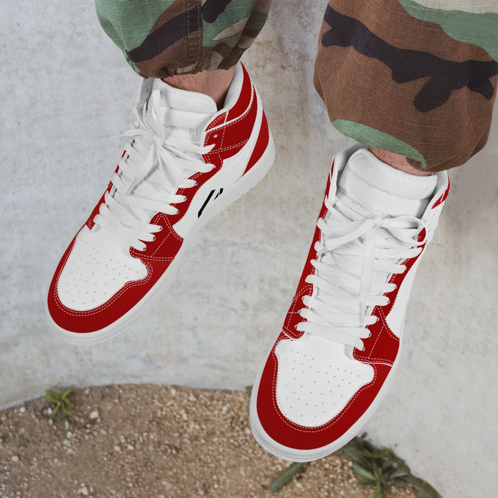 Fred Jo Red High Leather Sneakers