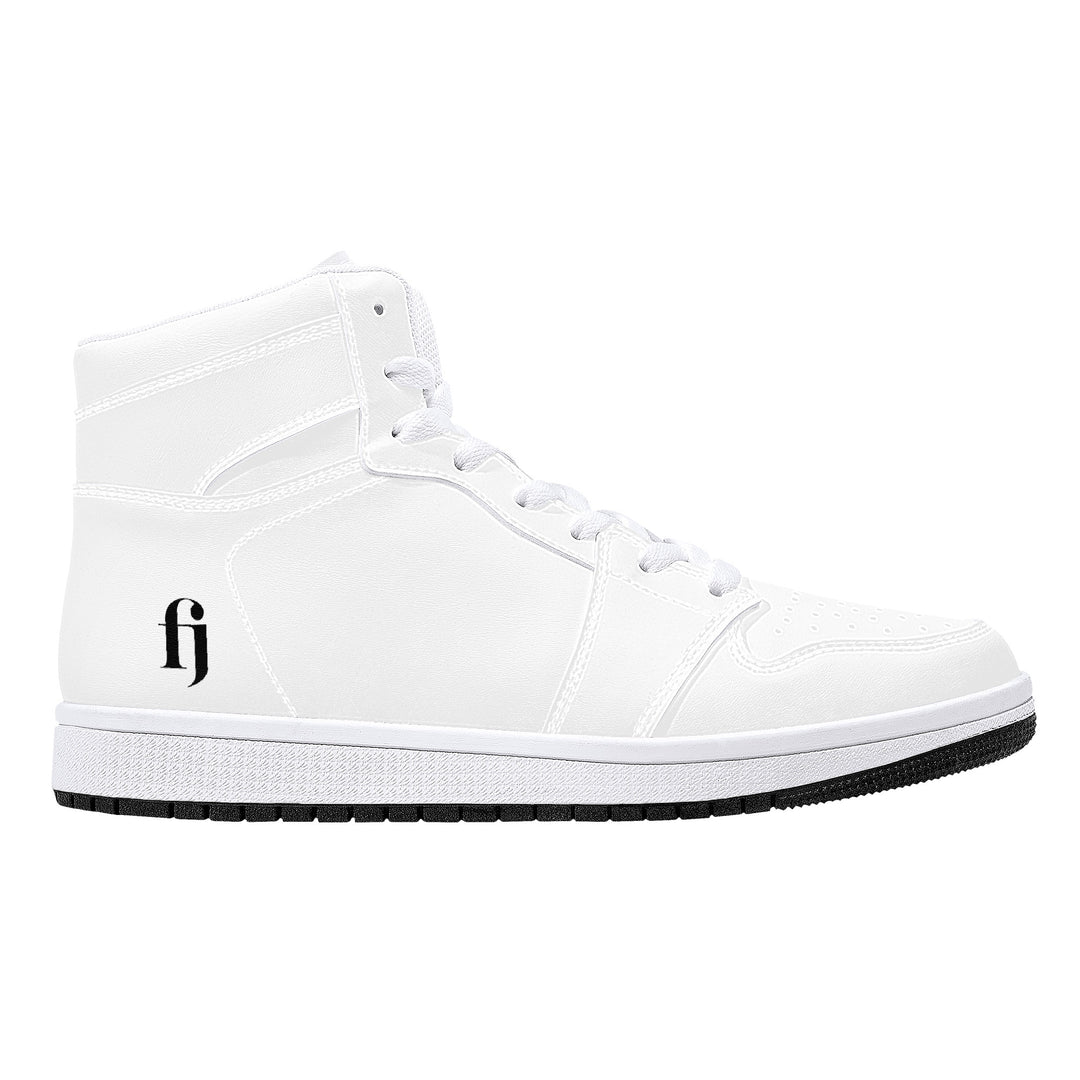 Fred Jo All white High-Top Leather Sneakers - Fred jo Clothing