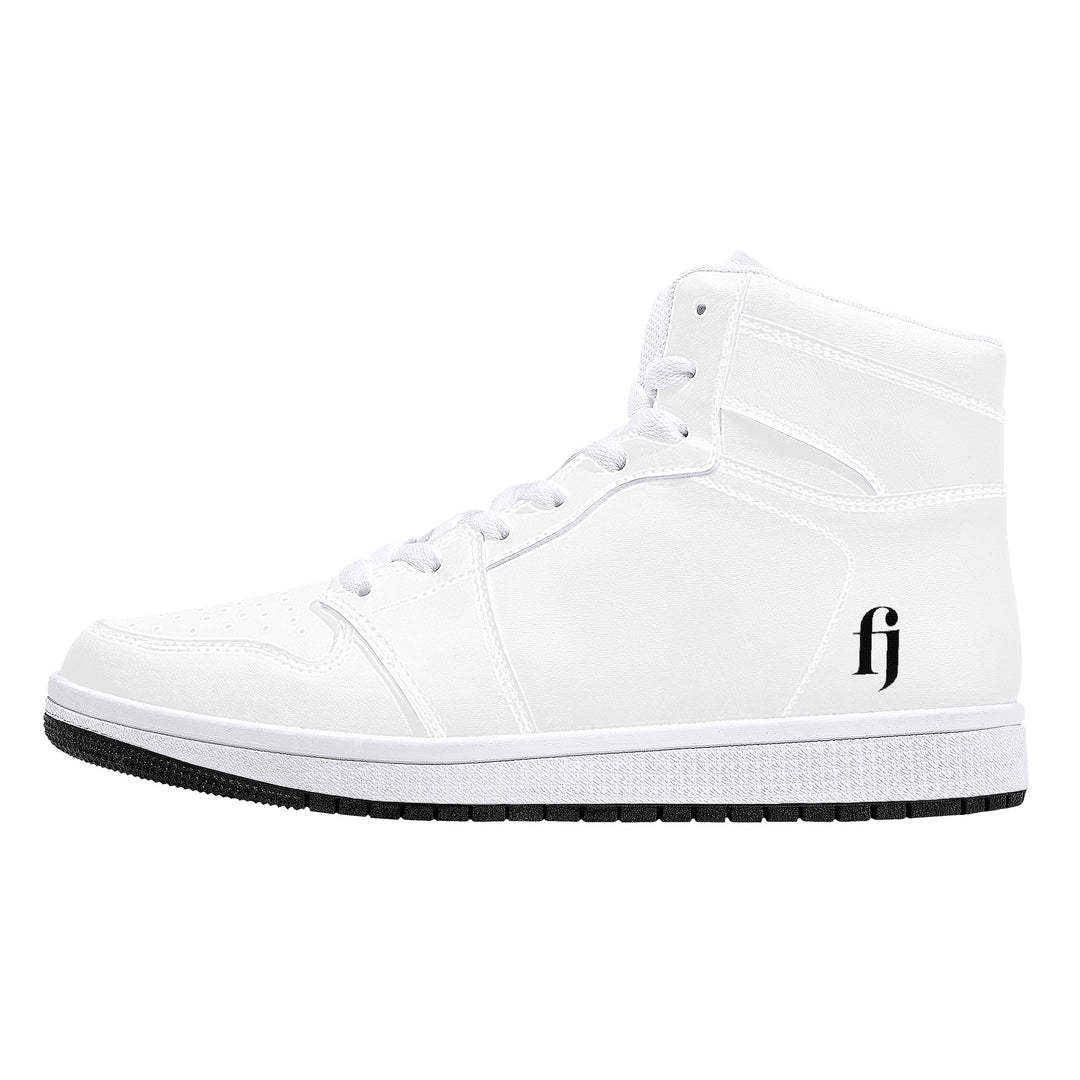 Fred Jo All white High-Top Leather Sneakers - Fred jo Clothing