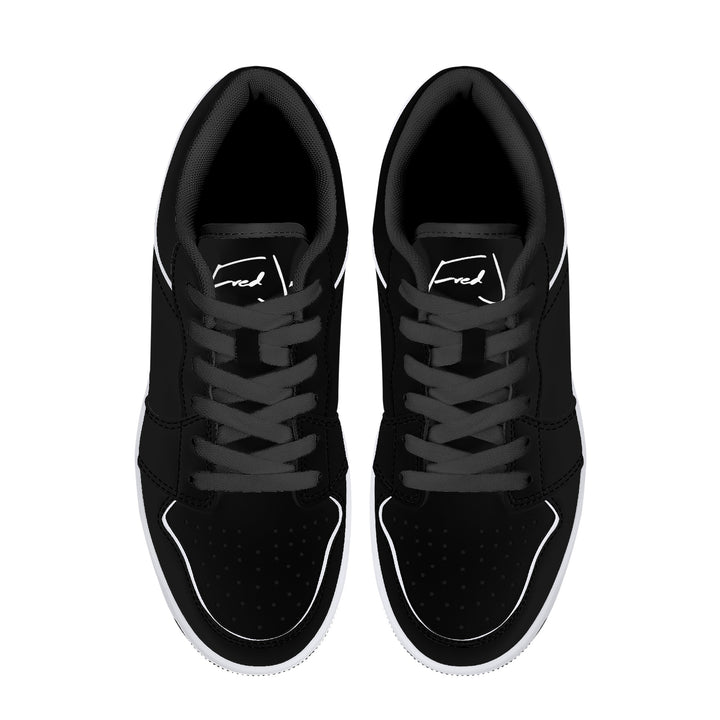 Fred Jo All Black Low-Top Leather Sneakers - Fred jo Clothing