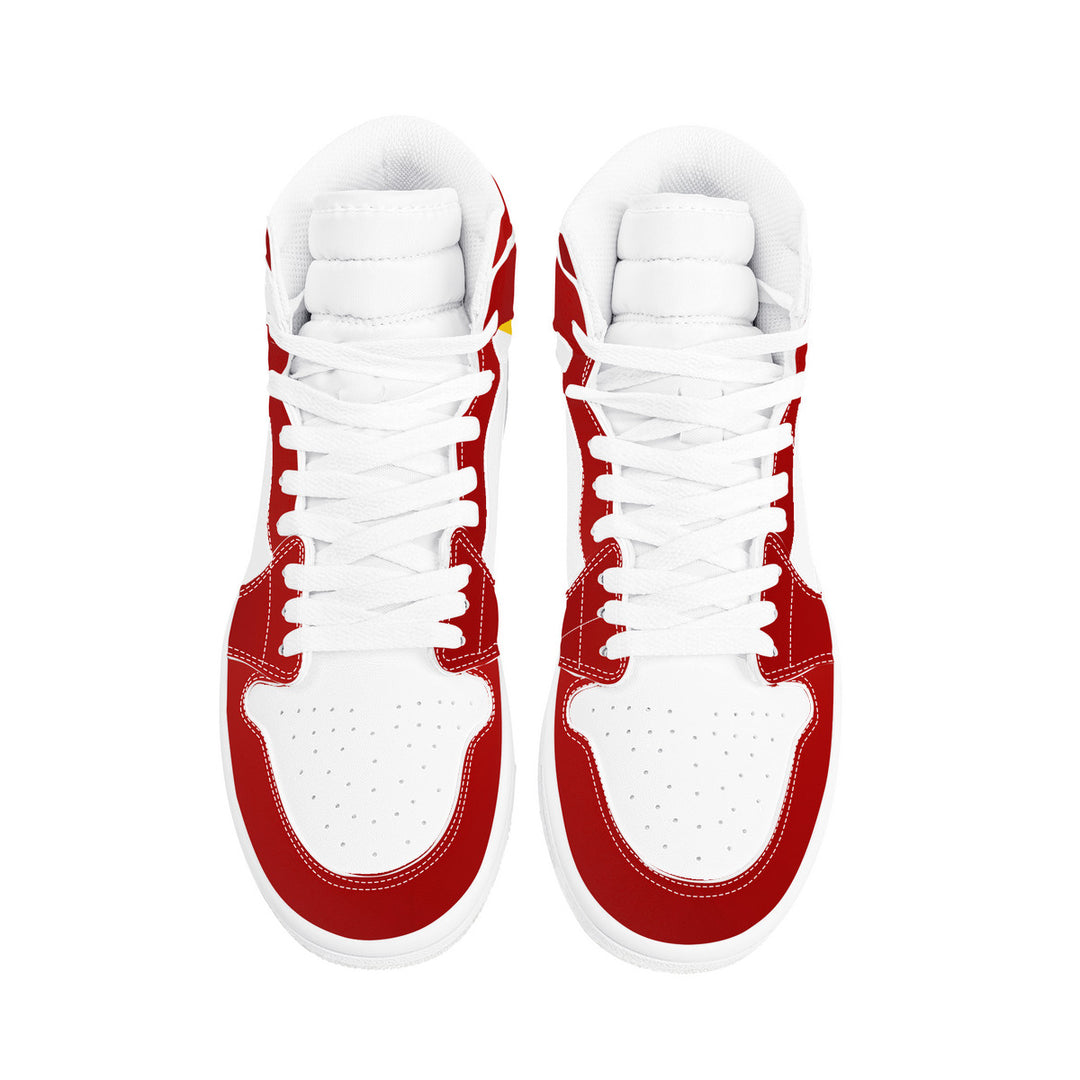Fred Jo Red and Yellow High Leather Sneakers