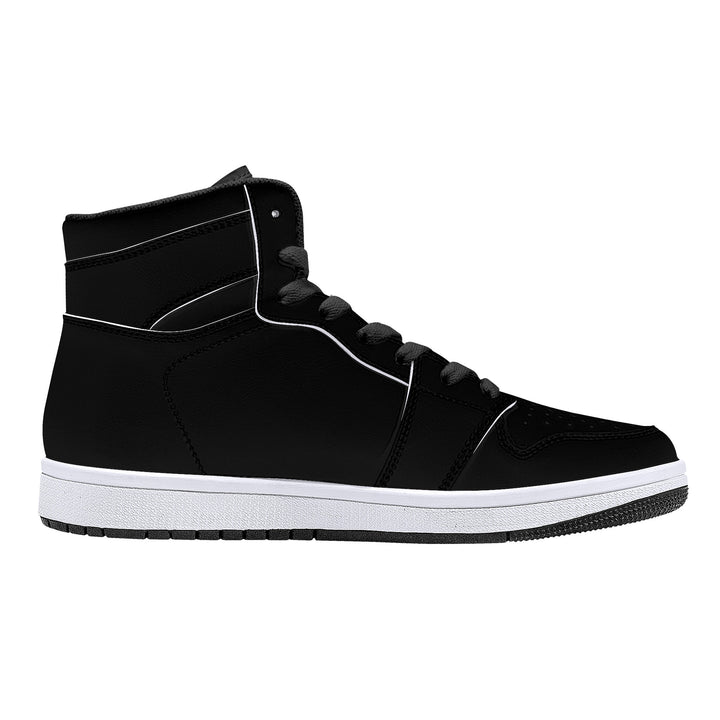 Fred Jo all black High-Top Leather Sneakers - Fred jo Clothing