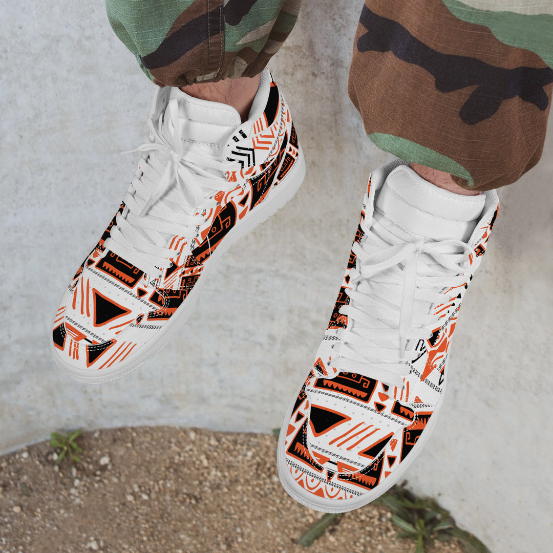 Fred Jo African Machine High Top Leather Sneaker