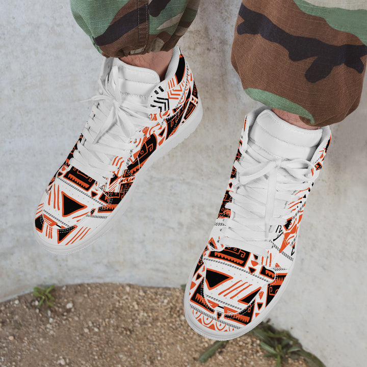 Fred Jo African Machine High Top Leather Sneaker