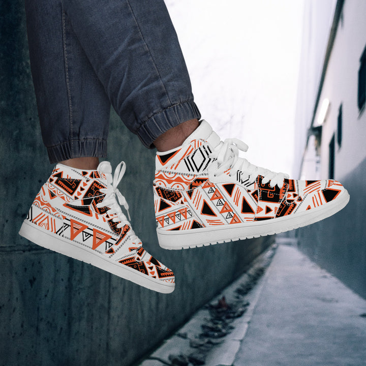 Fred Jo African Machine High Top Leather Sneaker