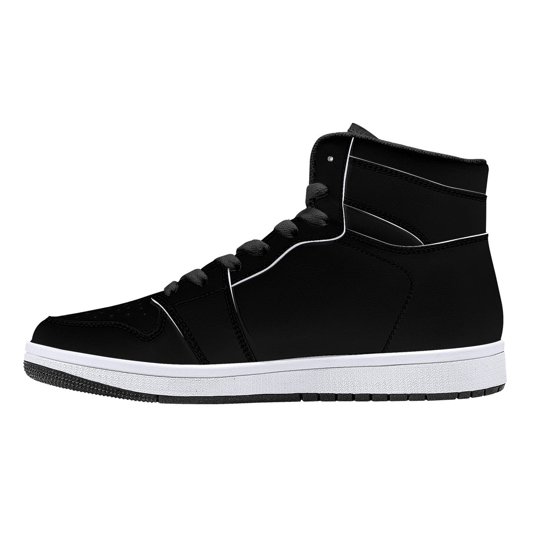Fred Jo all black High-Top Leather Sneakers - Fred jo Clothing