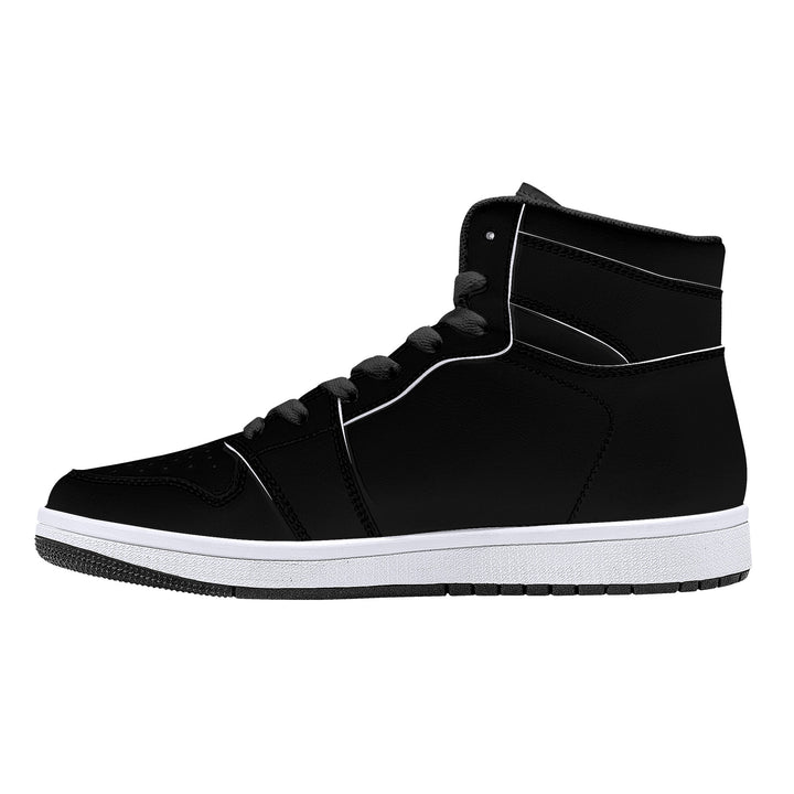 Fred Jo all black High-Top Leather Sneakers - Fred jo Clothing