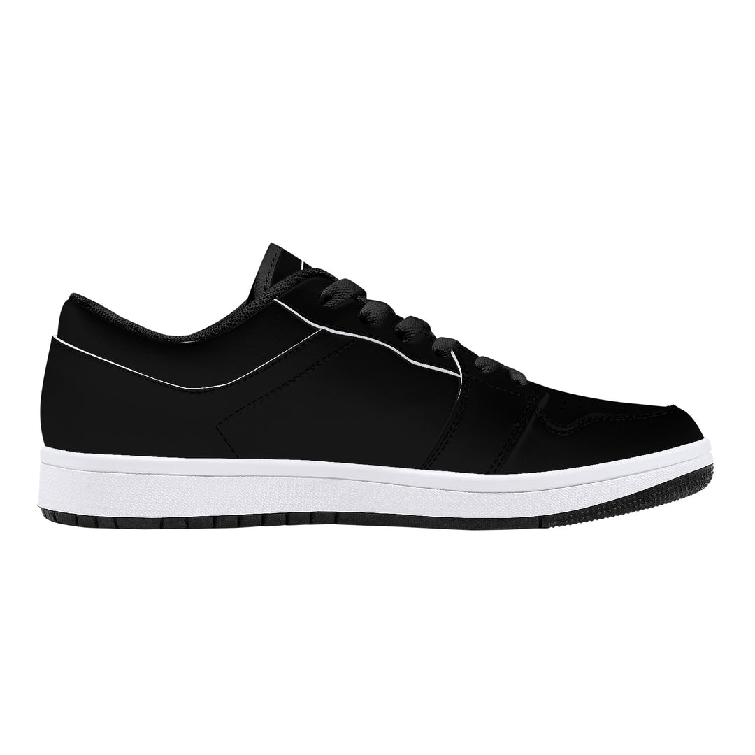 Fred Jo All Black Low-Top Leather Sneakers - Fred jo Clothing