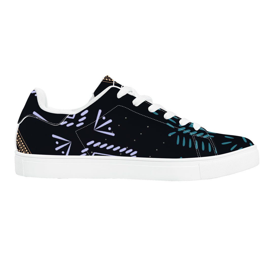 Tribal Ethnic Low Leather Sneakers