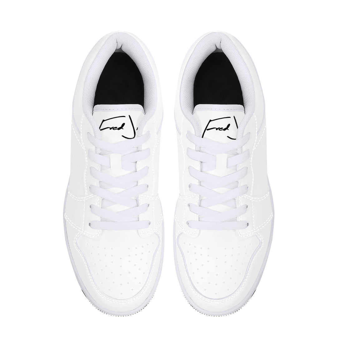 Fred Jo All White Low-Top Leather Sneakers - Fred jo Clothing