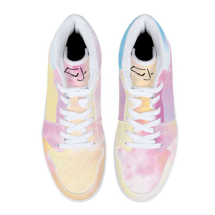 Fred Jo Watercolor High-Top Leather Sneakers - Fred jo Clothing