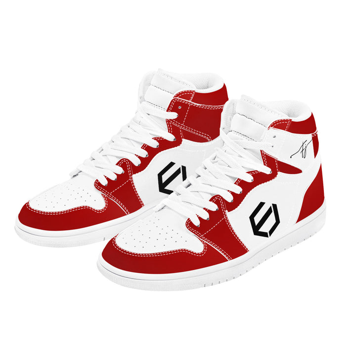 Fred Jo Red High Leather Sneakers