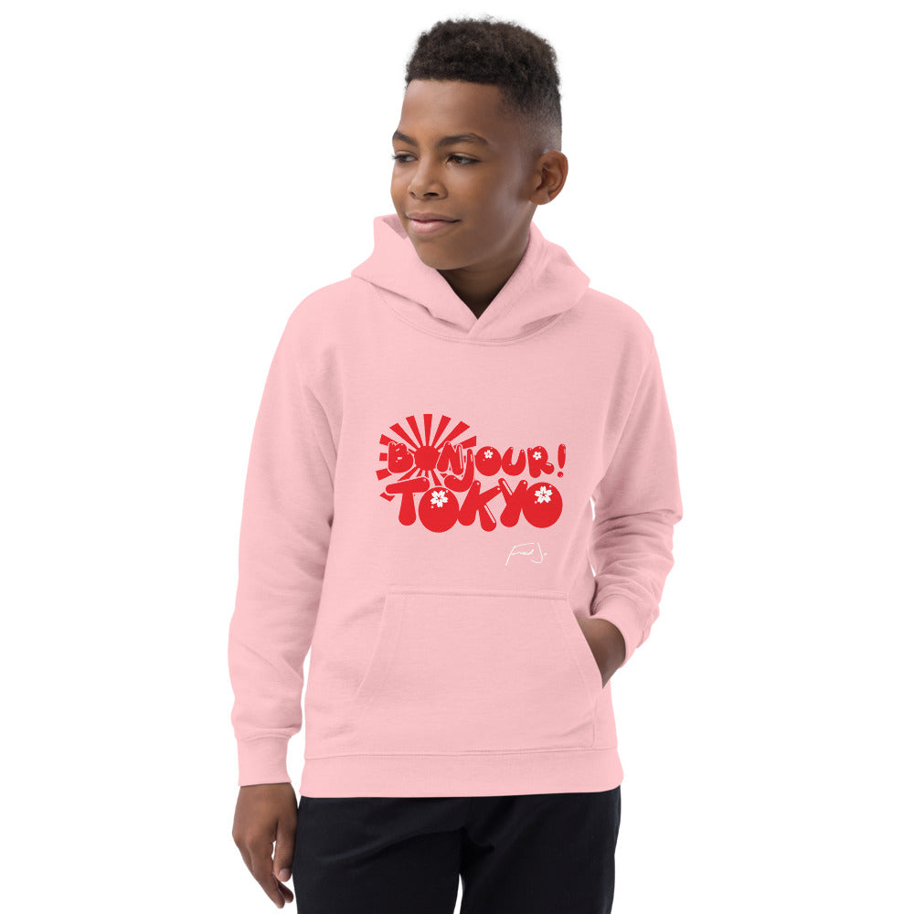 Bonjour Tokyo Kids Hoodie by Fred Jo - Fred jo Clothing