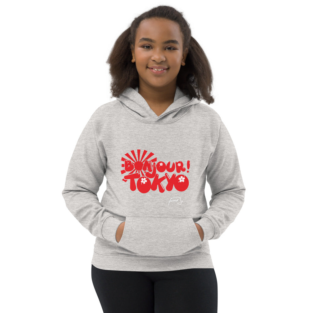 Bonjour Tokyo Kids Hoodie by Fred Jo - Fred jo Clothing