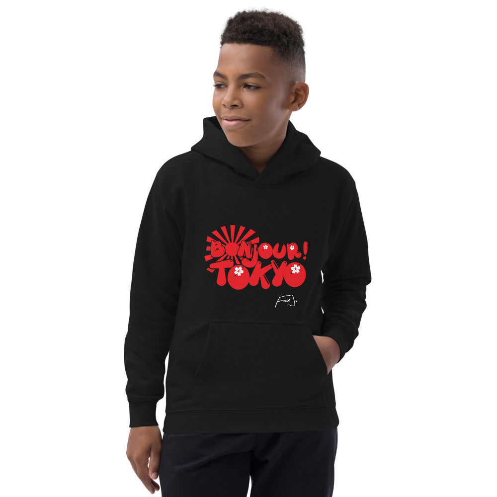 Bonjour Tokyo Kids Hoodie by Fred Jo - Fred jo Clothing