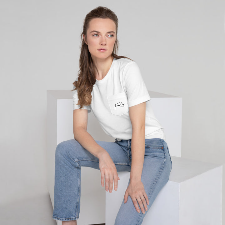 Fred Jo White Unisex Pocket T-Shirt - Fred jo Clothing