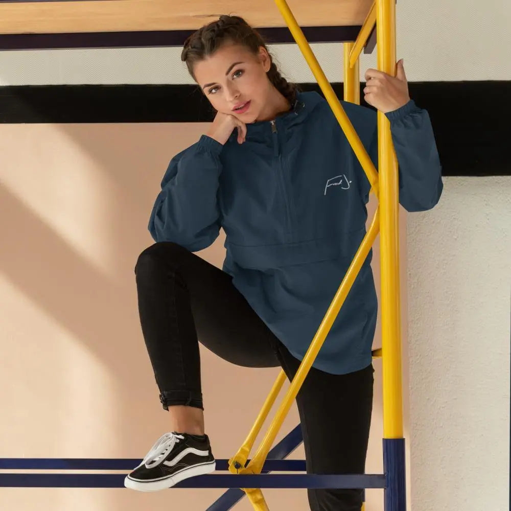 Fred Jo Embroidered Champion Packable Jacket - Fred jo Clothing