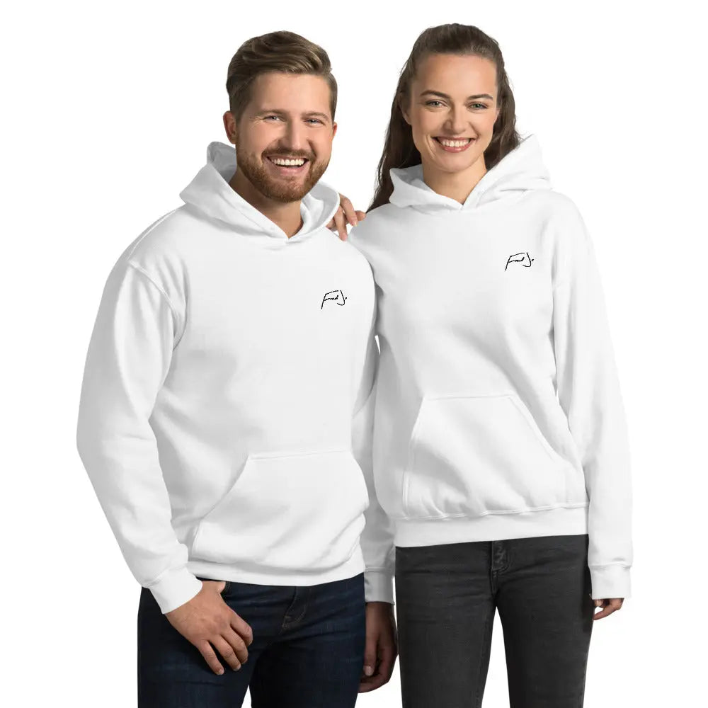 Fred Jo White Unisex Hoodie - Fred jo Clothing