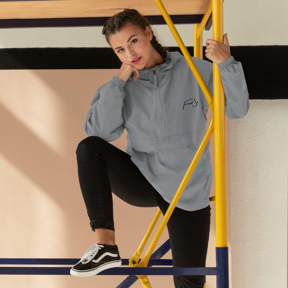 Fred Jo Embroidered Champion Packable Jacket - Fred jo Clothing