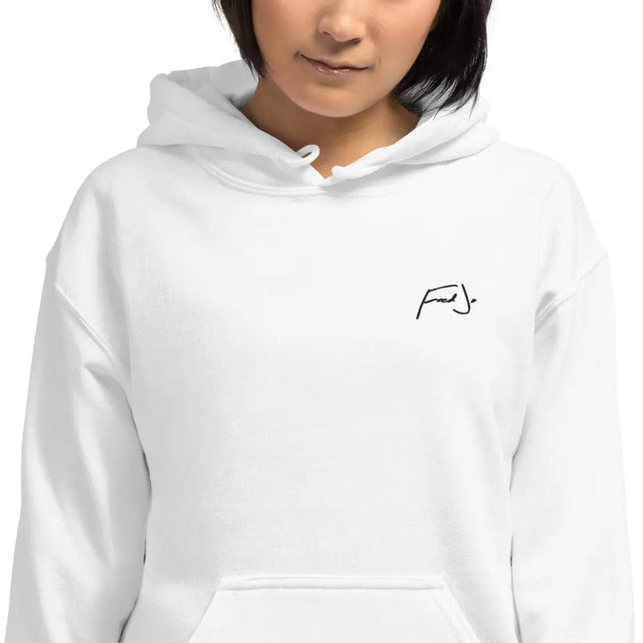 Fred Jo White Unisex Hoodie - Fred jo Clothing