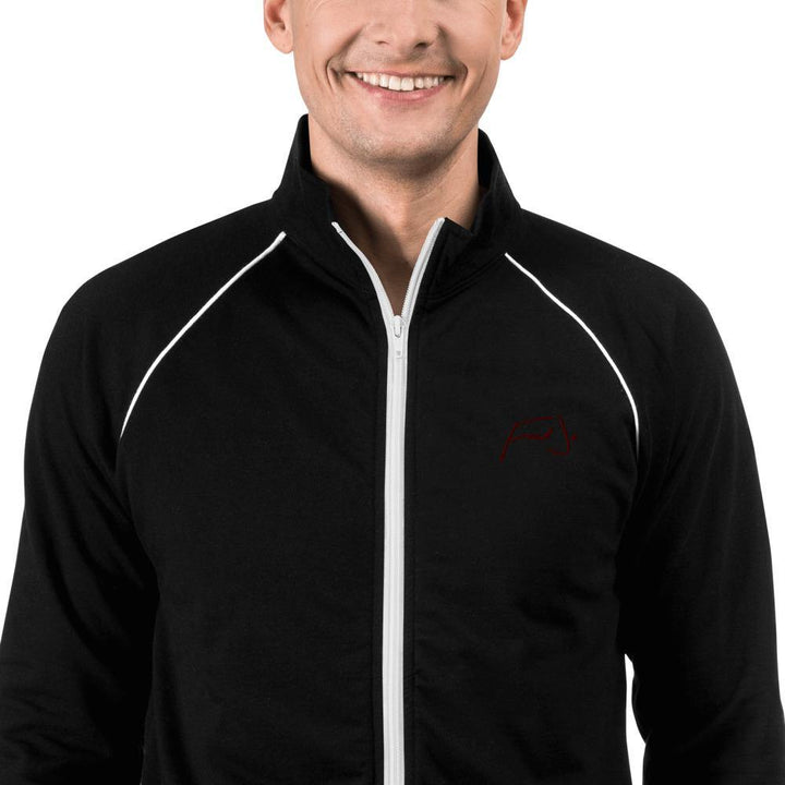 Fred Jo Piped Fleece Jacket Maroon - Fred jo Clothing