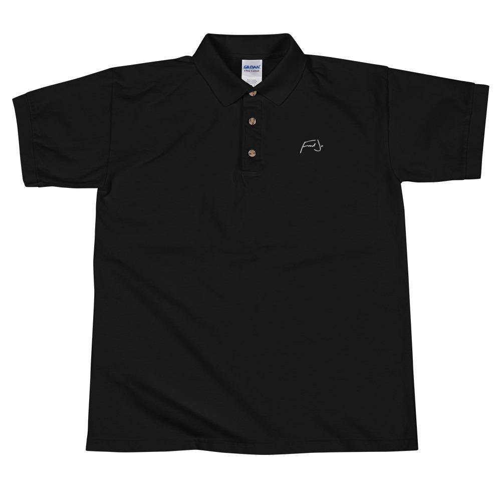 Fred Jo Black Embroidered Polo Shirt - Fred jo Clothing