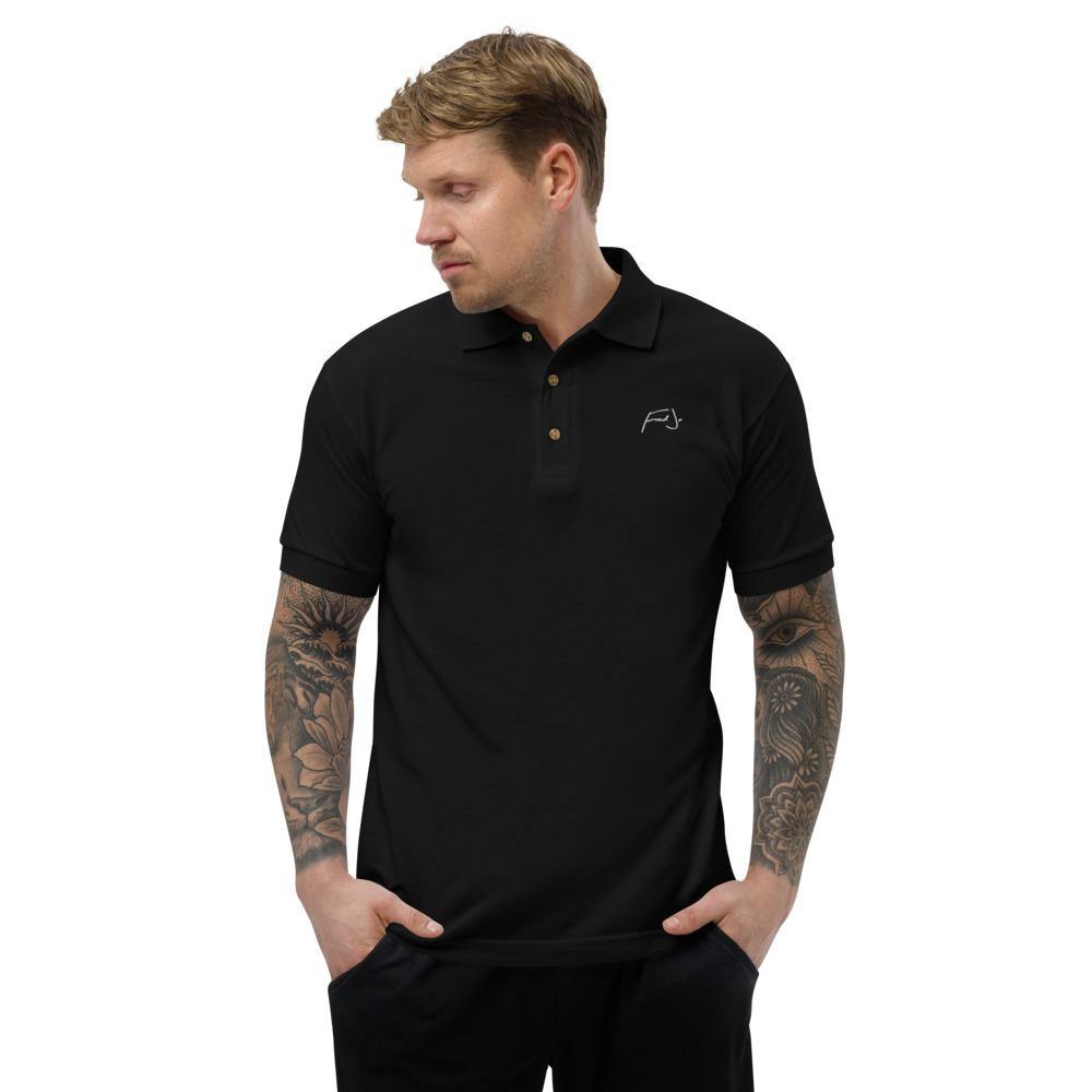 Fred Jo Black Embroidered Polo Shirt - Fred jo Clothing