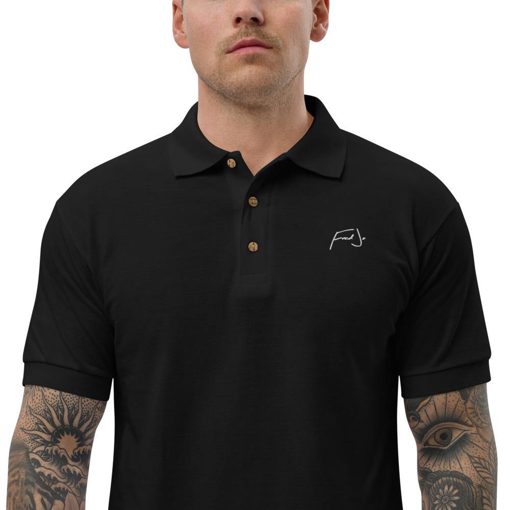 Fred Jo Black Embroidered Polo Shirt - Fred jo Clothing