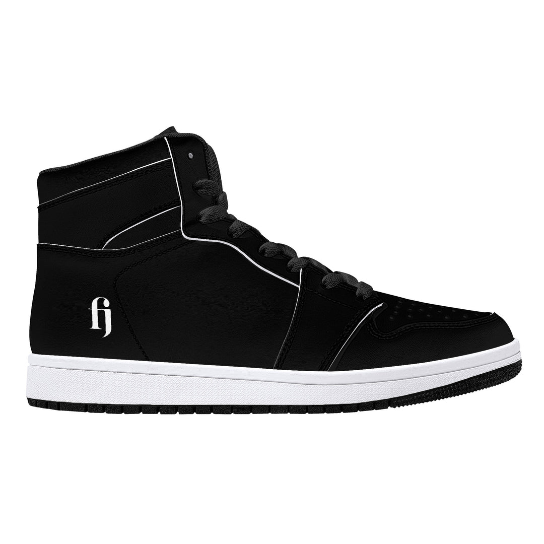 Fred Jo all black High-Top Leather Sneakers - Fred jo Clothing