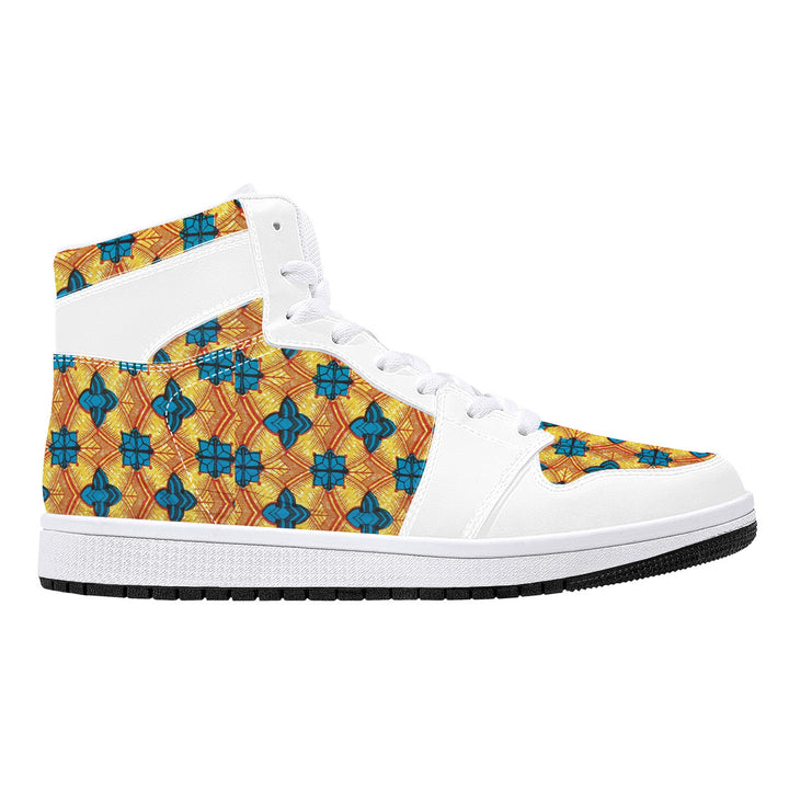 Fred Jo African Sunshine High-Top Leather Sneakers - White - Fred jo Clothing