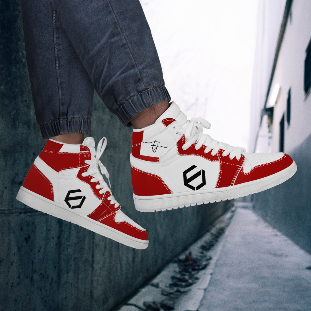 Fred Jo Red High Leather Sneakers