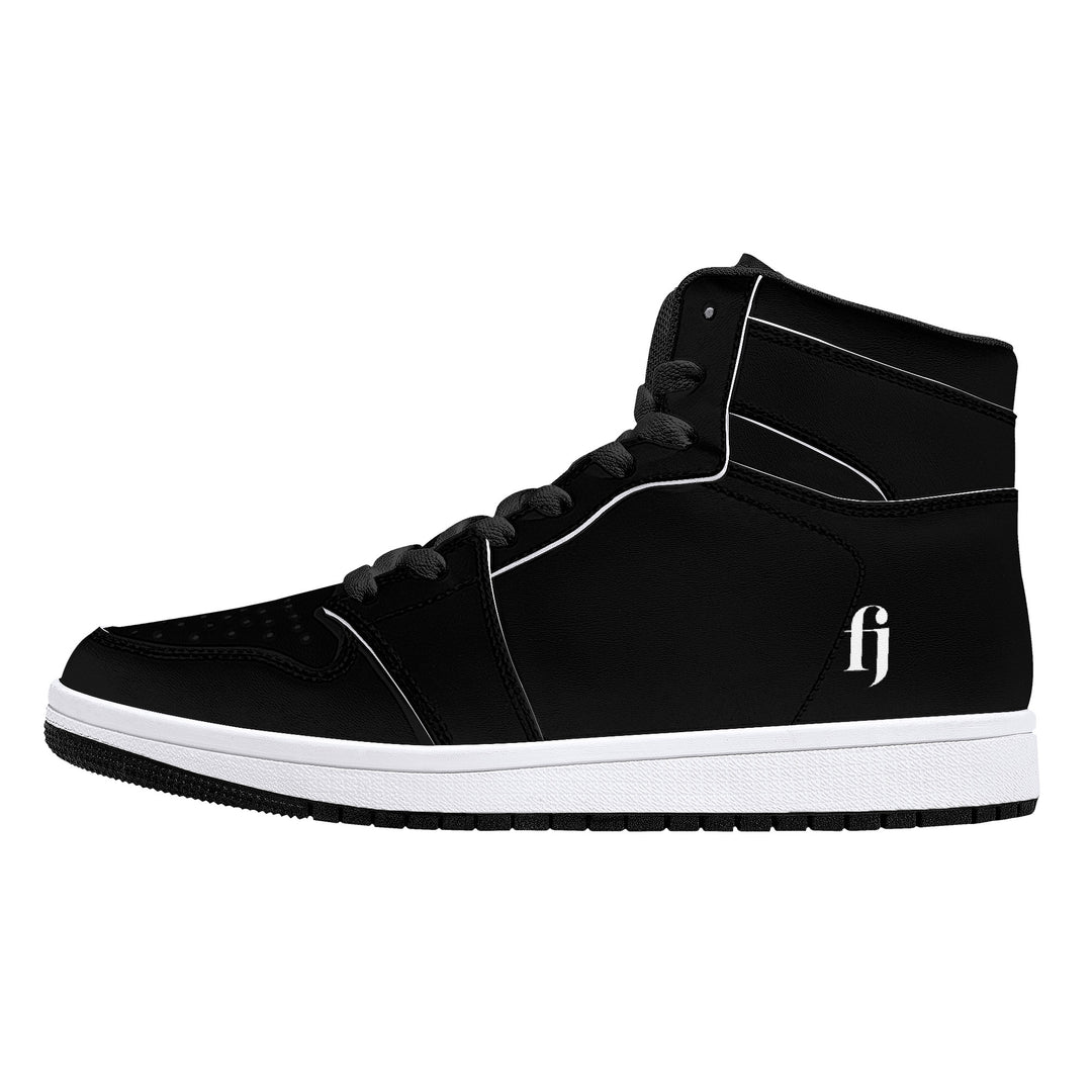 Fred Jo all black High-Top Leather Sneakers - Fred jo Clothing