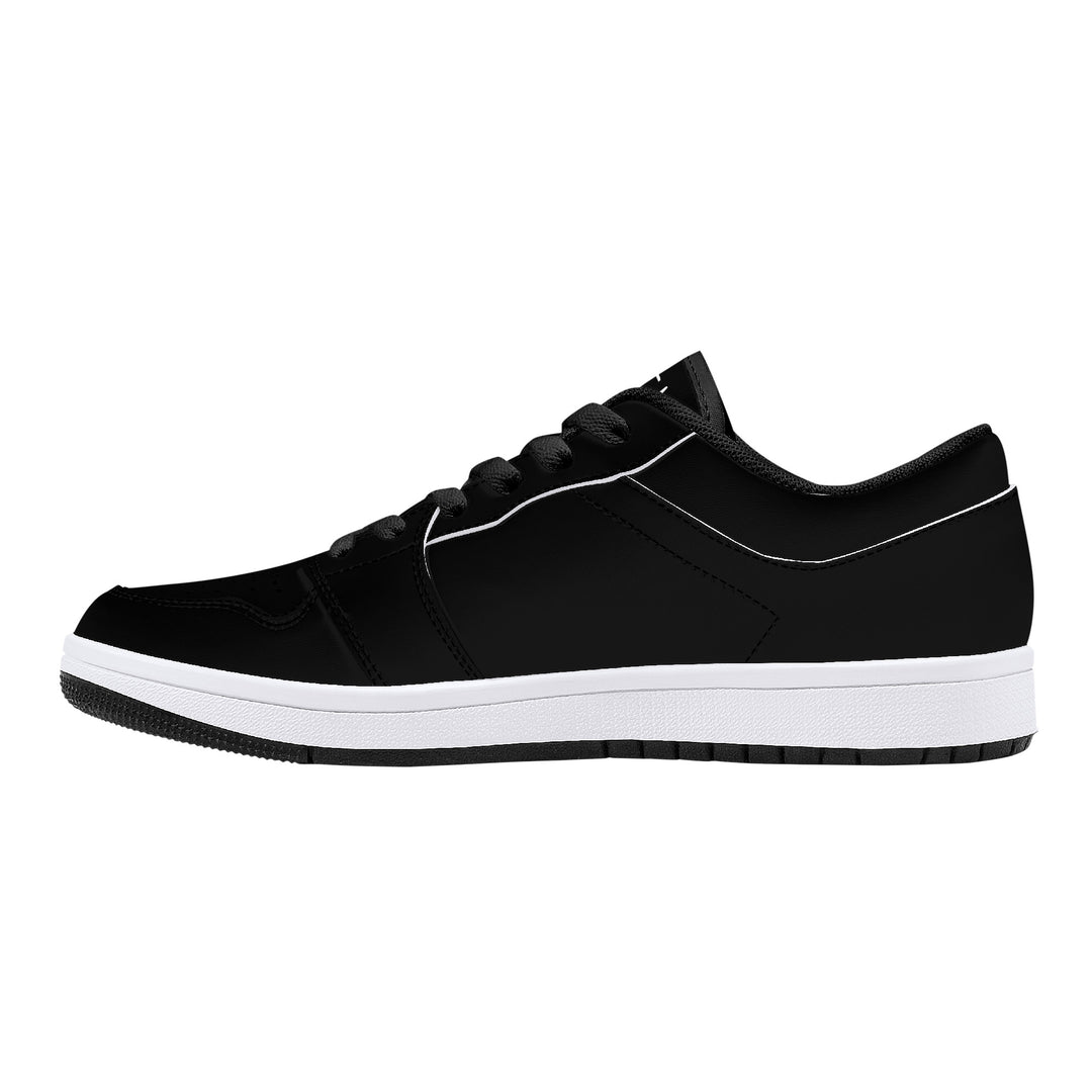 Fred Jo All Black Low-Top Leather Sneakers - Fred jo Clothing
