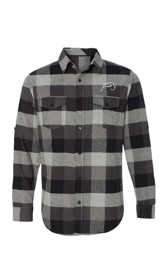 Fred Jo Long Sleeve Flannel Grey And Black - Fred jo Clothing