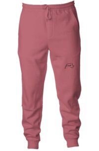 Fred Jo Pigment Dyed Fleece Joggers Maroon - Fred jo Clothing
