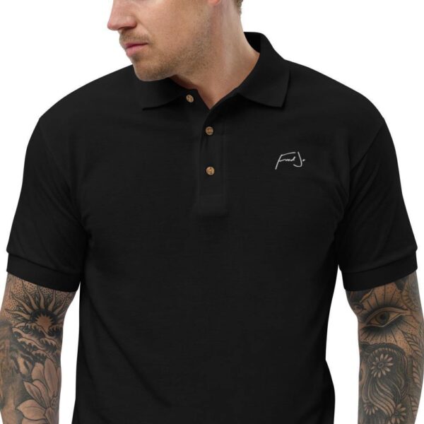 Fred Jo Black Embroidered Polo Shirt - Fred jo Clothing