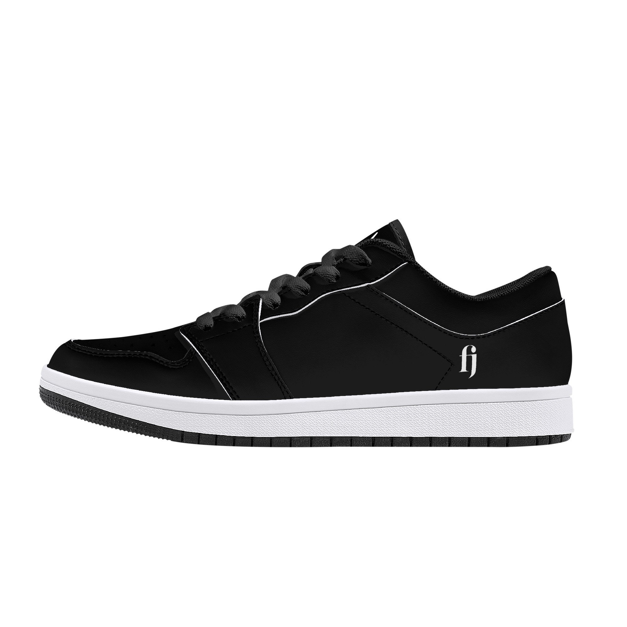 Fred Jo All Black Low-Top Leather Sneakers - Fred jo Clothing